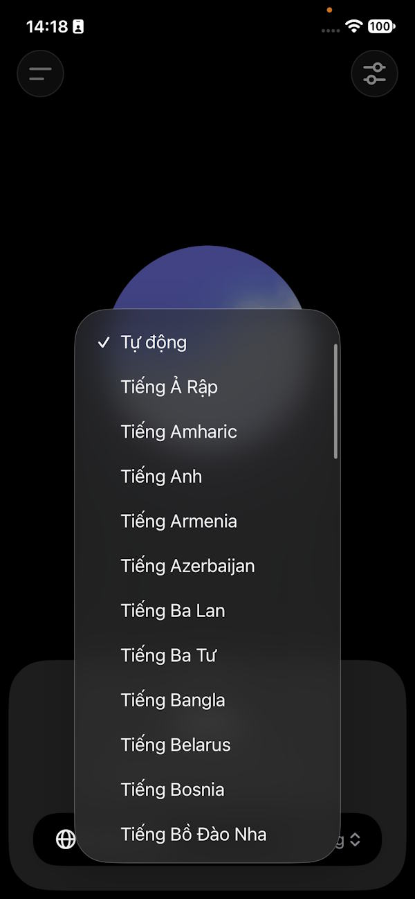 Chọn ngôn ngữ giọng nói ChatGPT
