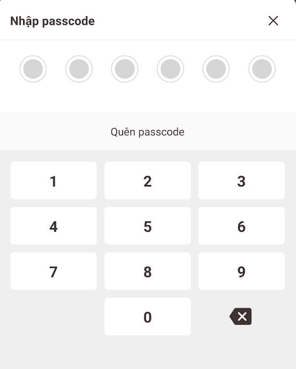 Nhập passocde trên VNeID