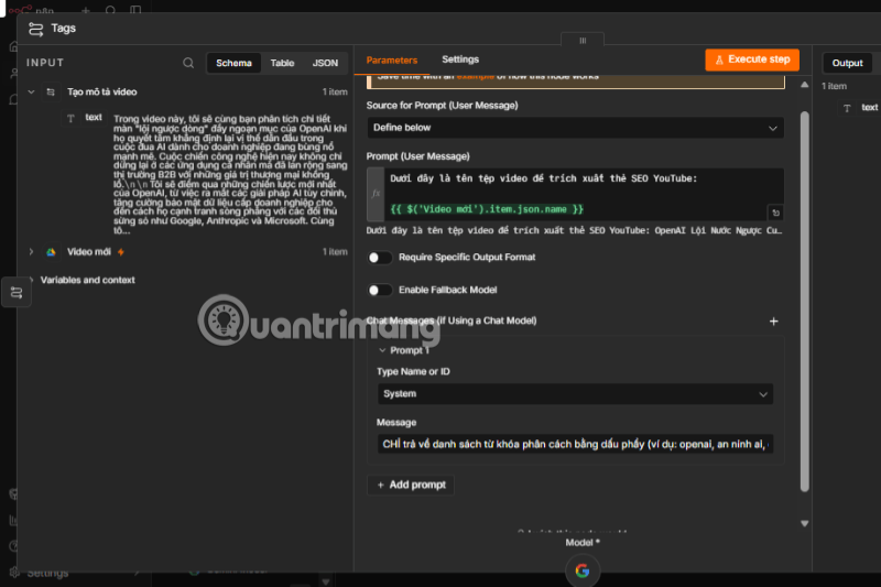n8n AI Gemini tạo mô tả