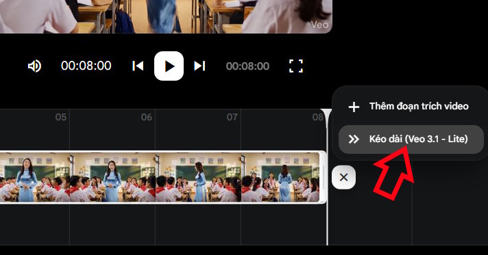 Extend video duration on Flow