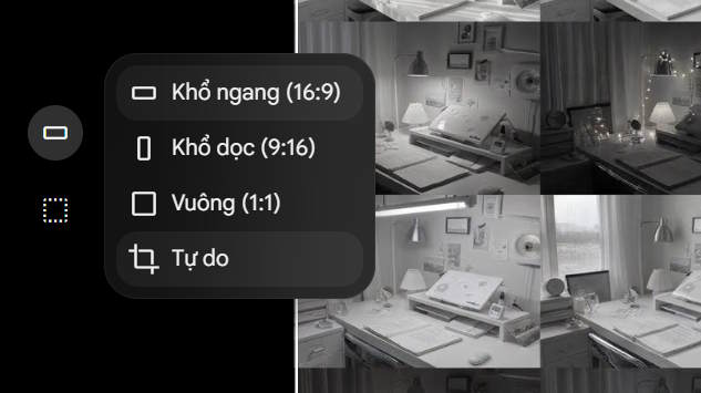 Crop selection frame in Google Flow