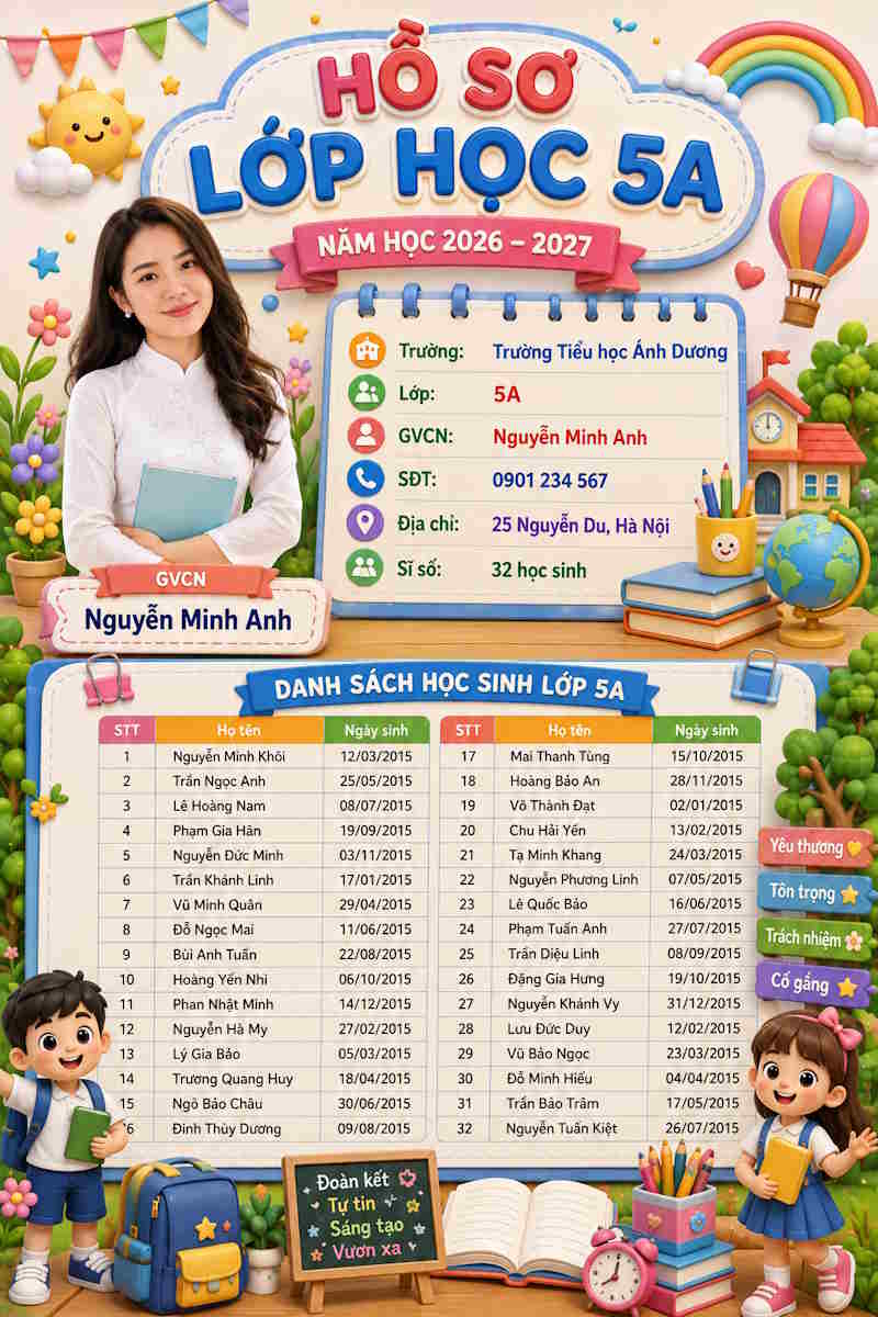 Ảnh hồ sơ lớp học Tiểu học