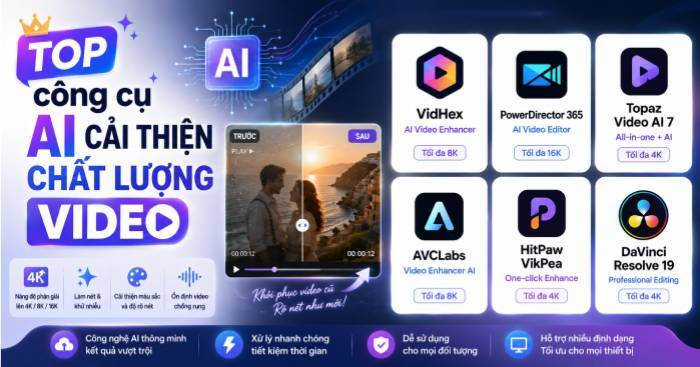 Các công cụ AI tốt nhất để làm sạch và nâng cấp video của bạn