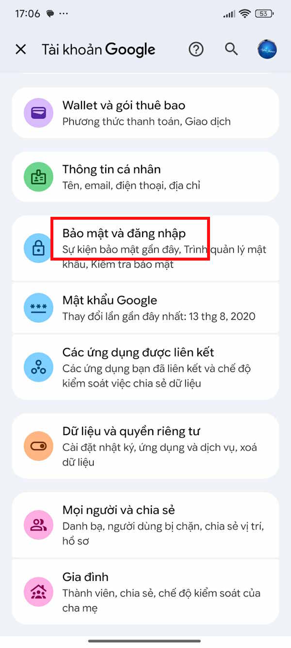 Bảo mật đăng nhập Google
