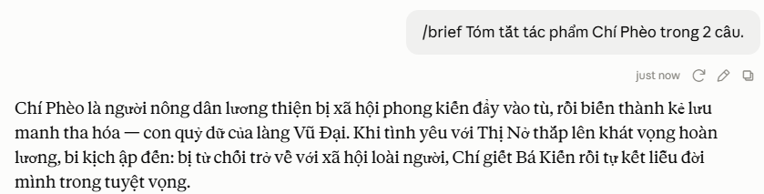 Mã lệnh tóm tắt bằng nội dung ngắn