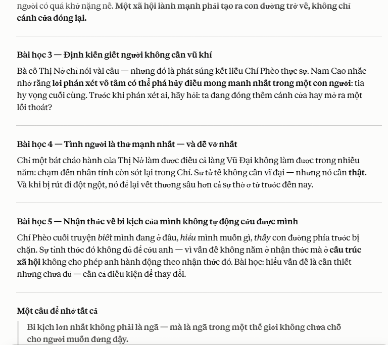 Nội dung mã lệnh Claude /takeaways
