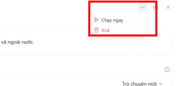 Chạy ngay nhiệm vụ lên lịch trên ChatGPT