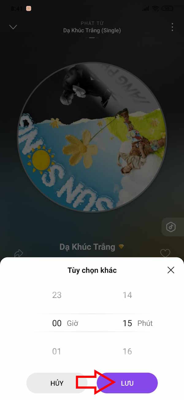 Chọn giờ hẹn tắt nhạc Zing MP3 Android, iOS