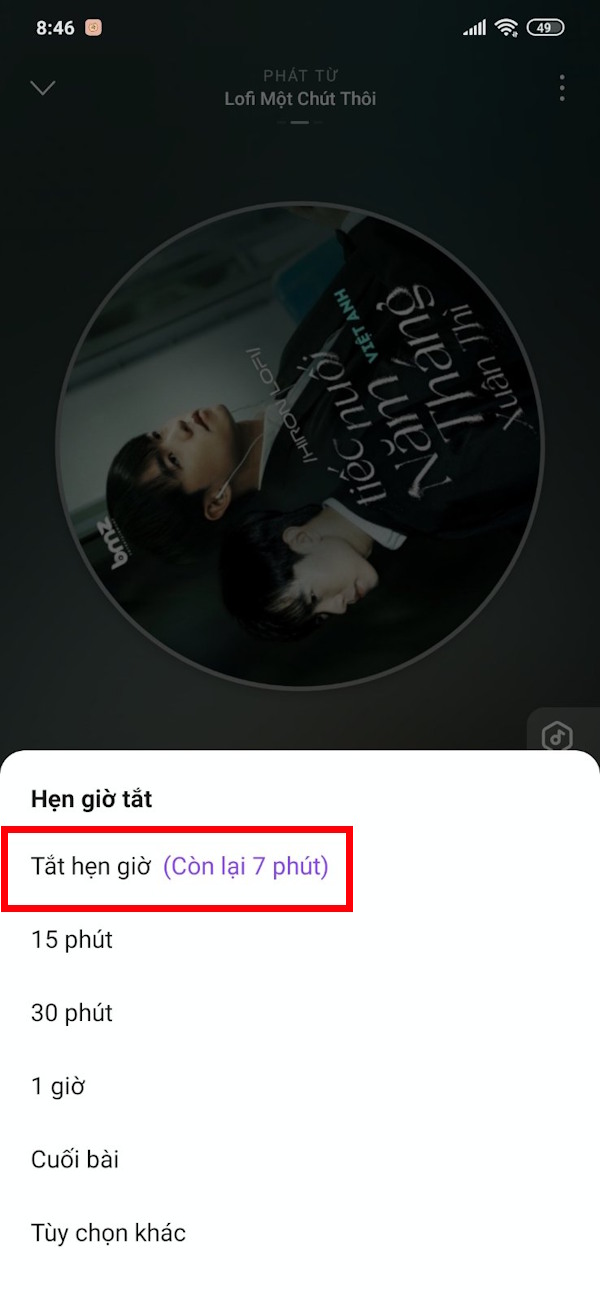 Hủy hẹn giờ tắt nhạc Zing MP3 Android, iOS