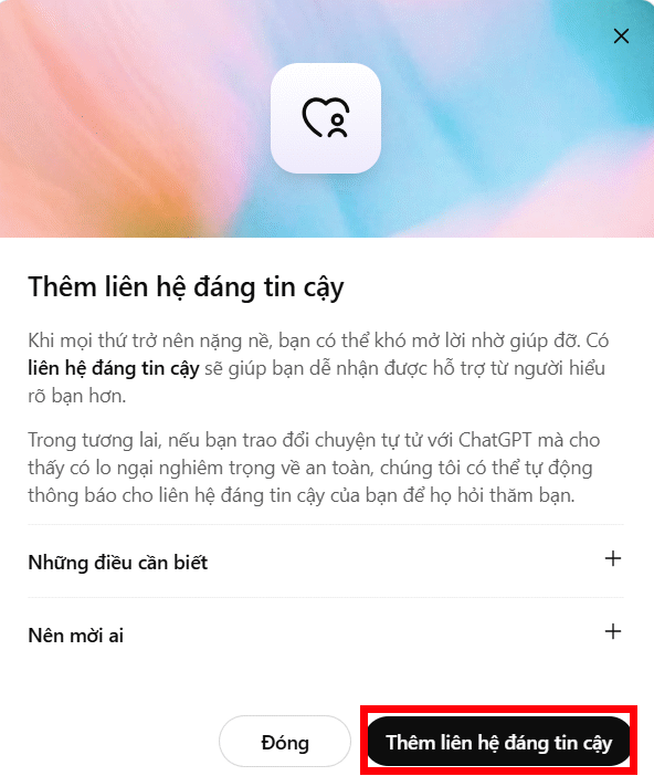 Thông tin liên hệ tin cậy ChatGPT