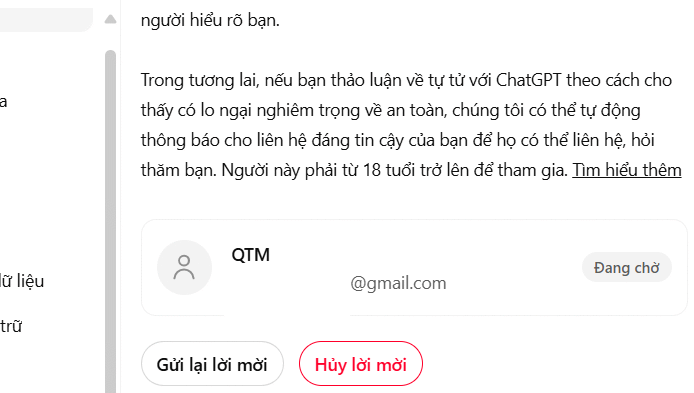 Thông tin liên hệ tin cậy ChatGPT đã thêm