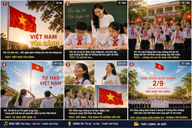 Ảnh minh họa làm video chào mừng Quốc khánh