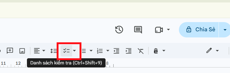 Danh mục checklist Google Docs