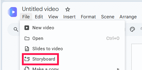 Storyboard trên Google Vids