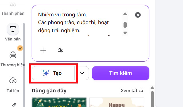 Nội dunng slide họp phụ huynh trên Canva