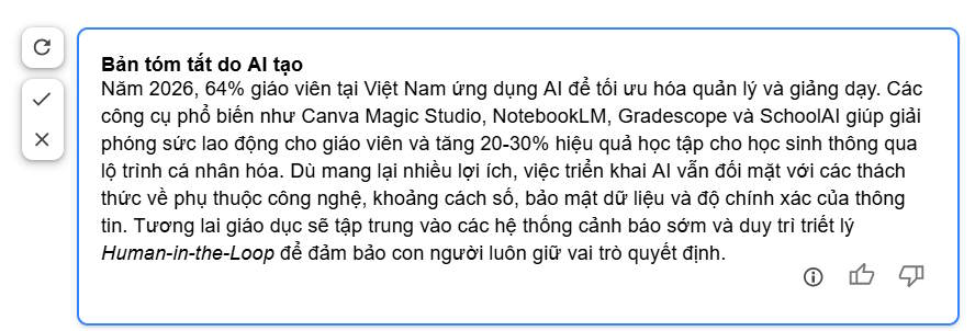 Làm mới nội dung tóm tắt AI trên Google Docs