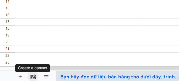 Tạo Canvas trên Sheets