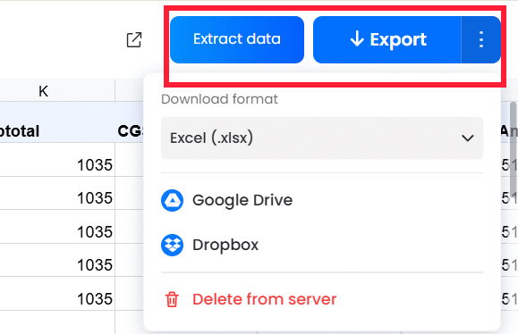 Tải file Excel trên LightPDF AI