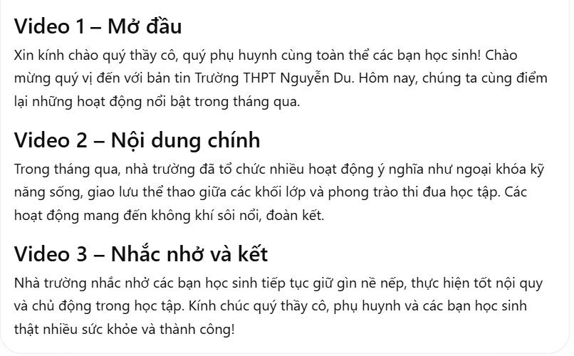 Chia lời nói dẫn chương trình
