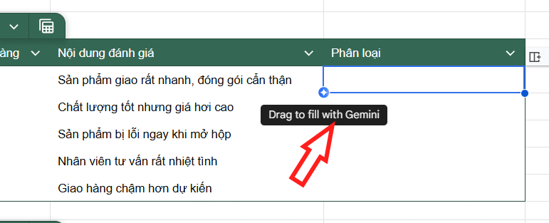 Sử dụng Fill từ Gemini