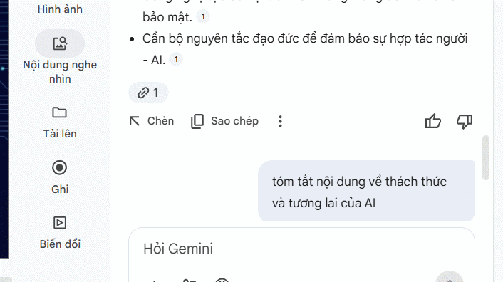 Lệnh tóm tắt nội dung chi tiết slides Google Slides