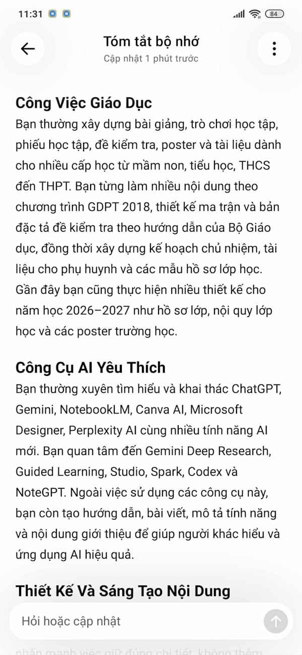 Bộ nhớ ChatGPT