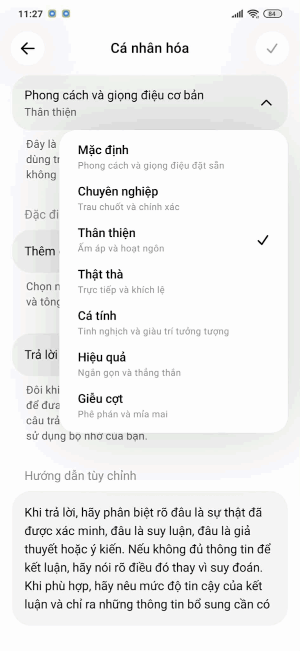 Chọn phong cách trả lời trên ChatGPT