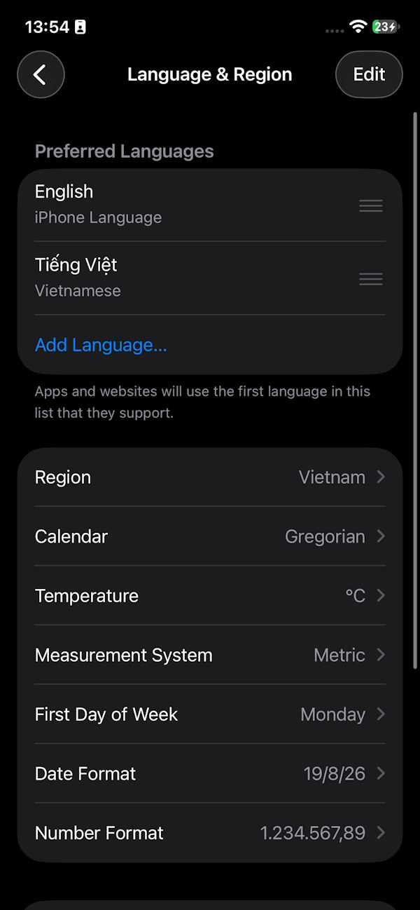 Chuyển Gemini sang tiếng Anh