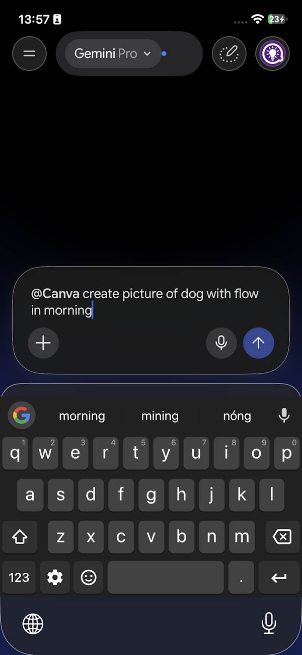 Tạo ảnh trên Canva trong Gemini