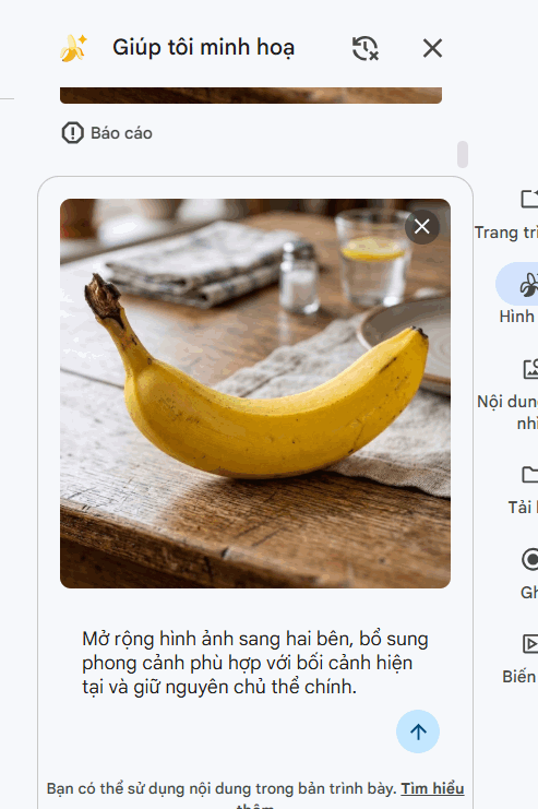Mở rộng ảnh bằng AI trên Google Slides