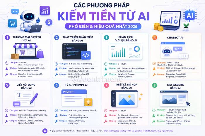 Overview of popular AI money-making methods today