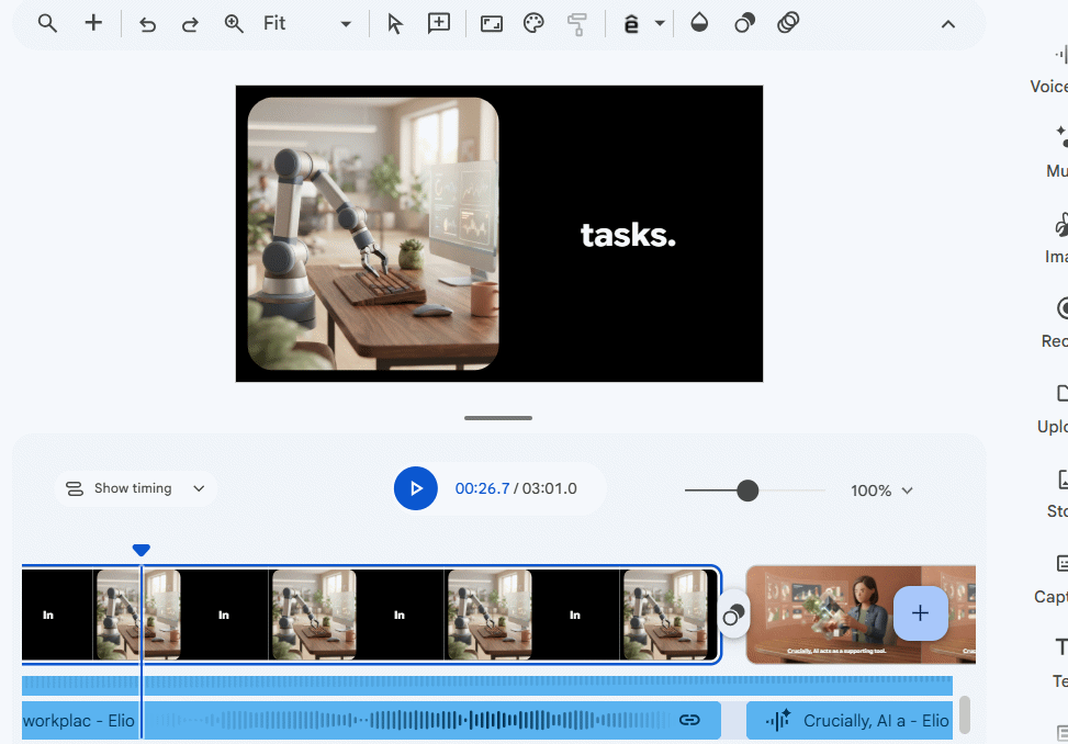 Video tóm tắt văn bản trên Google Vids