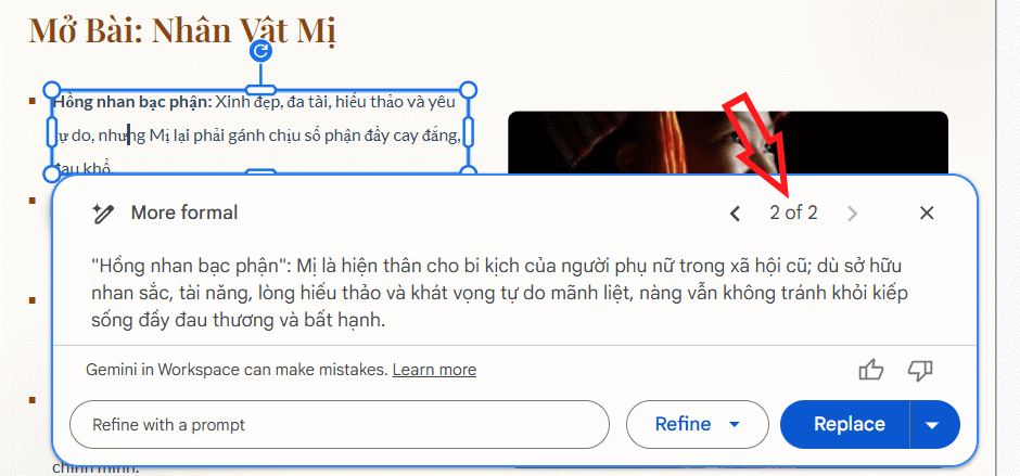 Thay đổi nội dung trên Google Slides