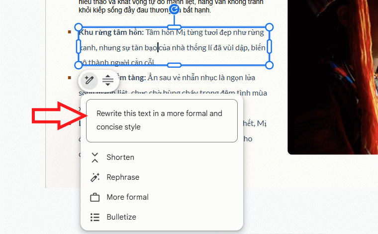 Câu lệnh đổi nội dung trên Google Slides