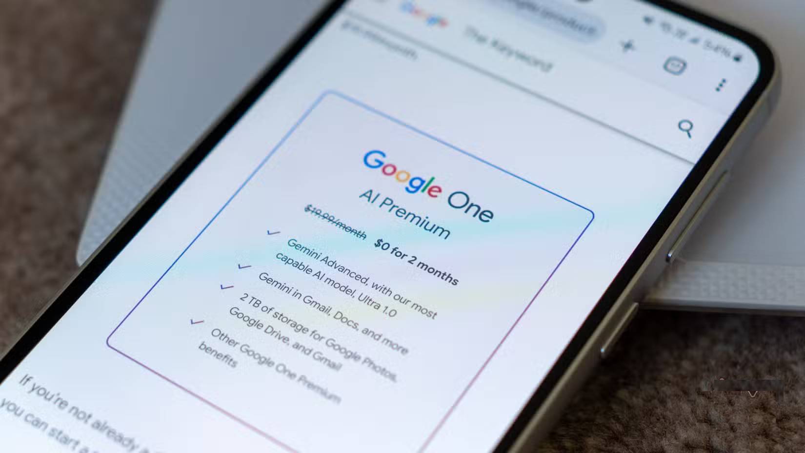 Giá đăng ký gói Google Gemini Advanced trên điện thoại