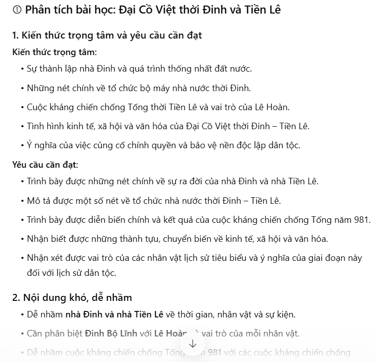 Lệnh phân tích bài học