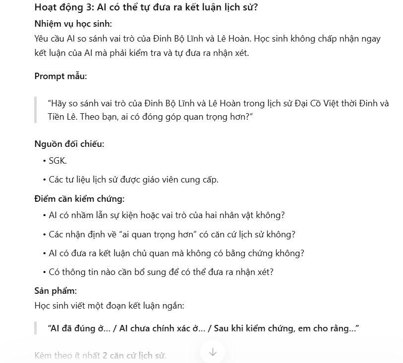 Prompt tạo hoạt động