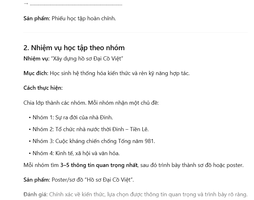 Promp tạo học liệu & phiếu học tập