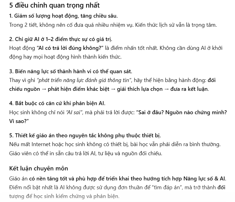 Câu lệnh phản biện & tối ưu giáo án