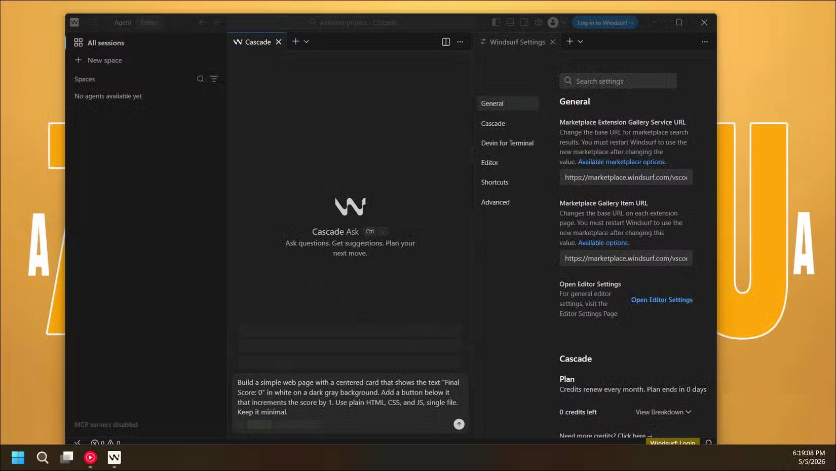 Windsurf experience on Windows 11