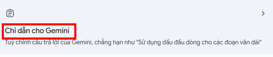 Chỉ dẫn trên Gemini