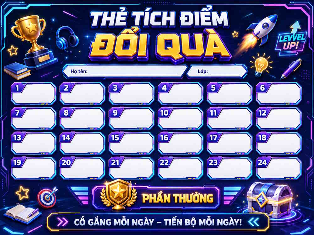 Prompt tạo phiếu tích điểm cho THCS