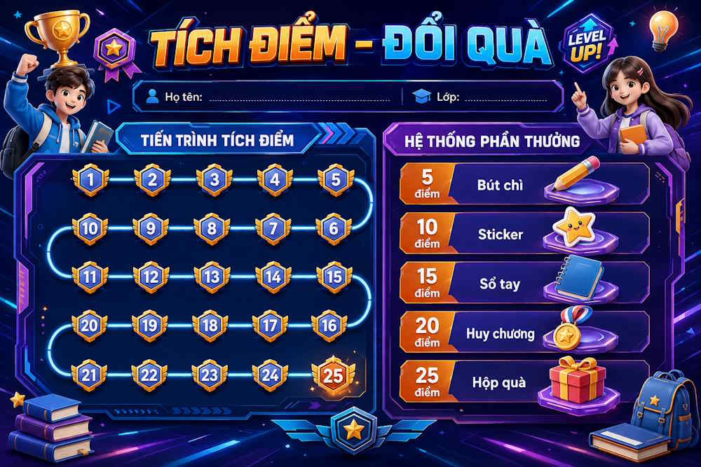 Câu lệnh tạo phiếu tích điểm cho THCS
