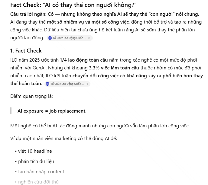 Fact Check + Critique + Compare: [Thông tin]