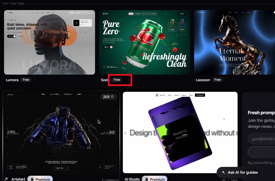 Mẫu tài nguyên free thiết kế trên GetLayers AI