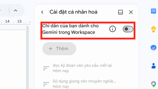 Dừng chỉ dẫn trả lời cho Docs