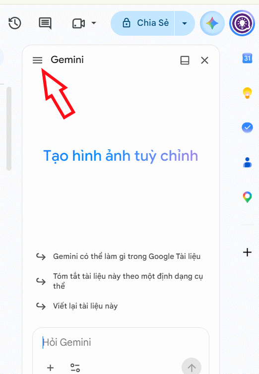Tùy chỉnh Gemini trong Docs