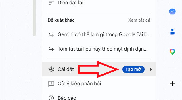 Cài đặt Gemini trong Docs