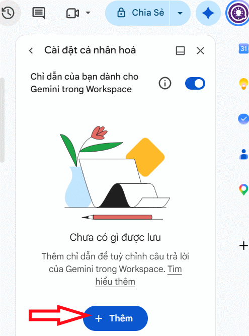 Thêm chỉ dẫn trả lời Gemini trong Docs