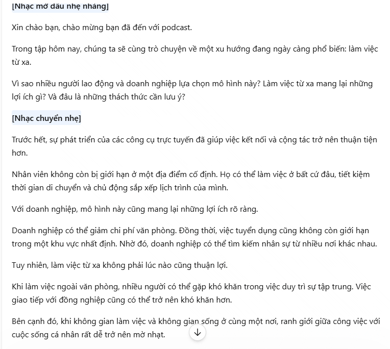 Chuyển nội dung thành kịch bản podcast